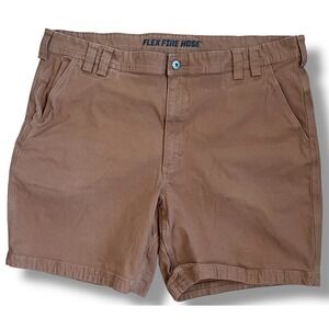 Duluth Trading Co Flex Fire Hose Relaxed Shorts Mens 44 Brown Canvas Workwear